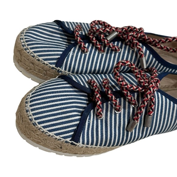 Botkier Wren Nautical Beach Blue and White Platform Espadrilles Women's Size 9 - Picture 2 of 9